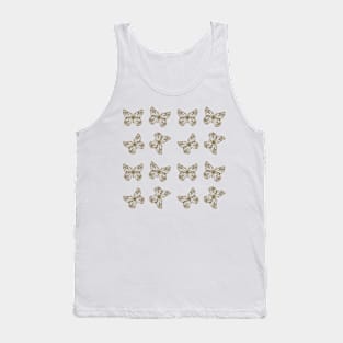 Honey Gold Butterflies Pattern Tank Top